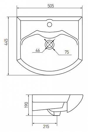 Тумба с раковиной Акватон Рико 50 1A2124K1RIB90, белый/ясень фабрик